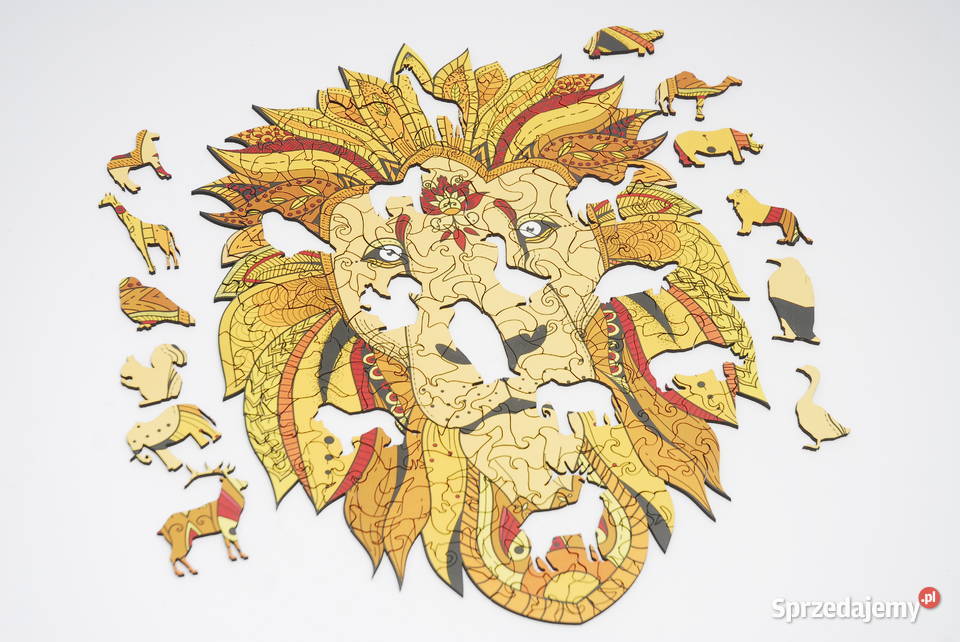 Puzzle Drewniane Premium EKO Układanka LEW Rodzinne Łódź sprzedam