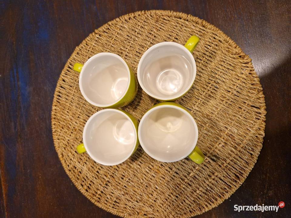 Filiżanki kubki na kawę cappuccino 4 żółte nowe Lublin