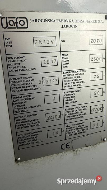 Frezarka JAFO FN40V Tarnowskie Góry sprzedam