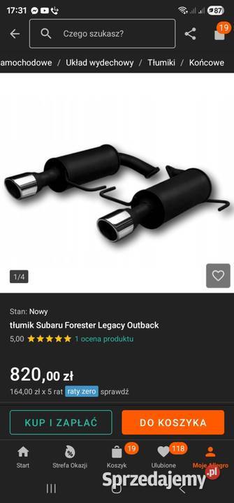 Sportowy wydech subaru legacy outback Pabianice