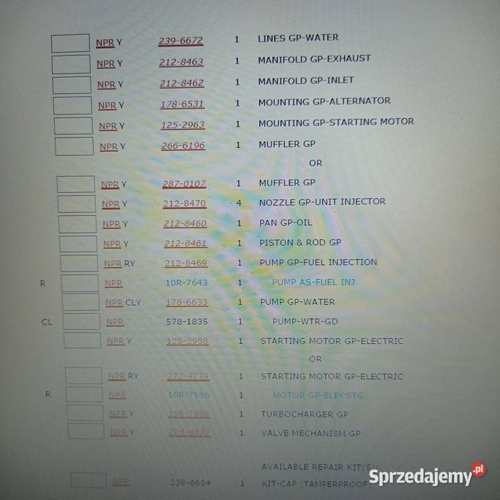 KATALOG CZĘŚCI CAT 314 C LCR EXCAVATOR SNY Kamień Pomorski sprzedam