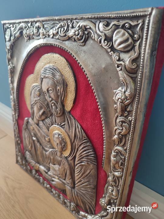 Piękna ikona przedstawiająca Świętą rodzinę Łódź
