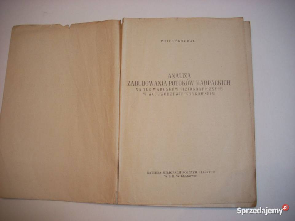 Analiza Zabudowania Potoków Prochal Rok wydania 1961 Lesko sprzedam
