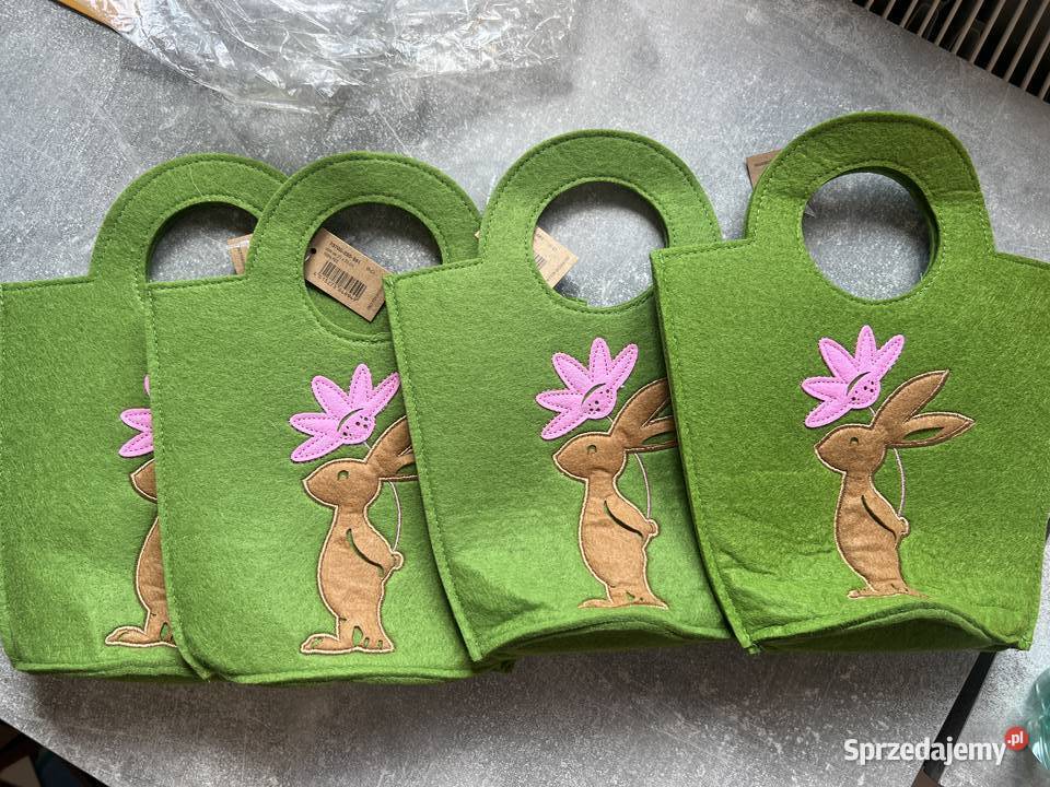 Filcowe torby torebki koszyczki dekoracyjne na Jasło