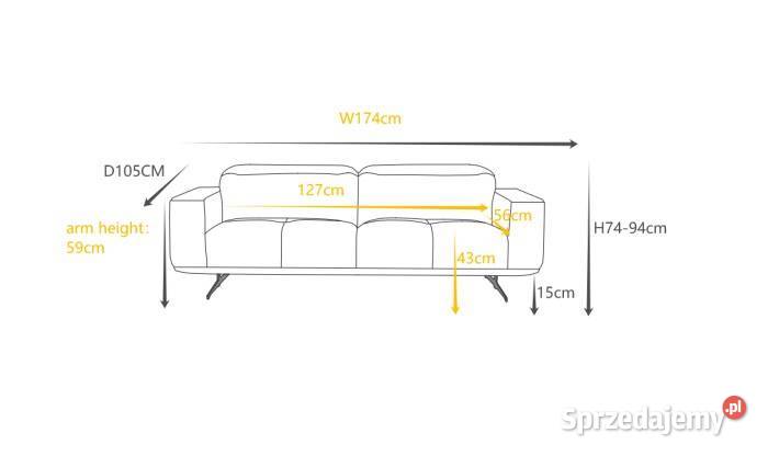 Sofa skórzana z ekspozycji kanapa biura premium