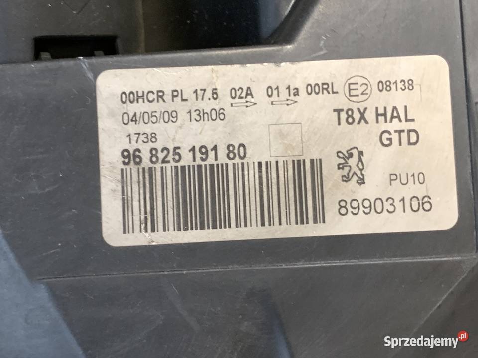 9682519180 reflektor lampa lewa lewy przód Barwałd Dolny