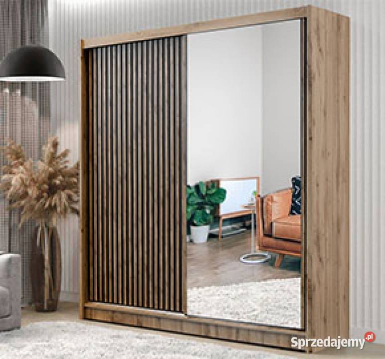 Szafa London 203x215x60 lustro lamele 3 kolory łódzkie Wieruszów