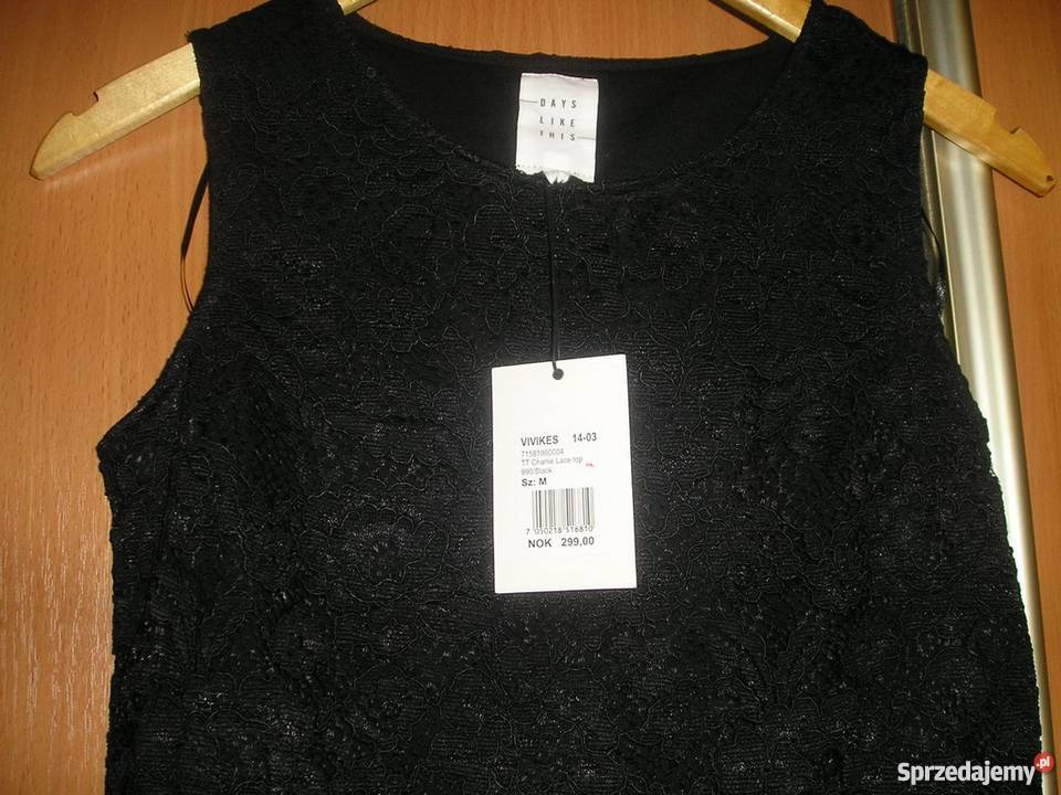 koronkowa czarna bluzka M 38 nowa czarny Słupsk sprzedam