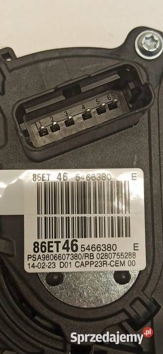 OPEL VIVARO C PEDAŁ GAZU POTENCJOMETR 9806607380 dolnośląskie sprzedam