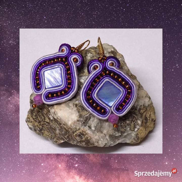 KOLCZYKI Z BŁĘKITNĄ MASĄ PERŁOWĄ SUTASZ mazowieckie Warszawa sprzedam