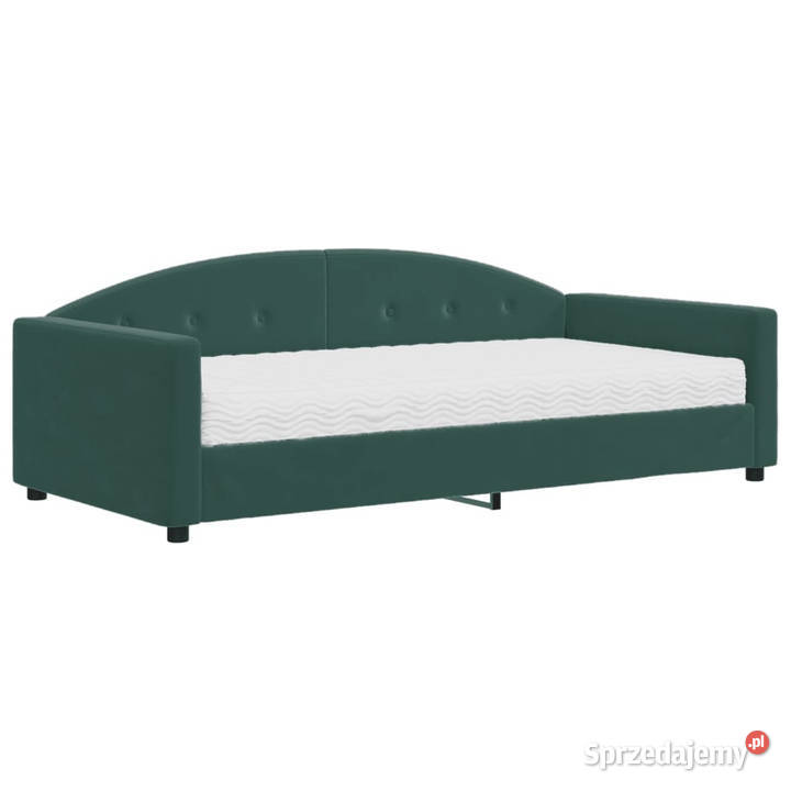 Sofa z materacem do spania ciemnozielona aksamit Warszawa