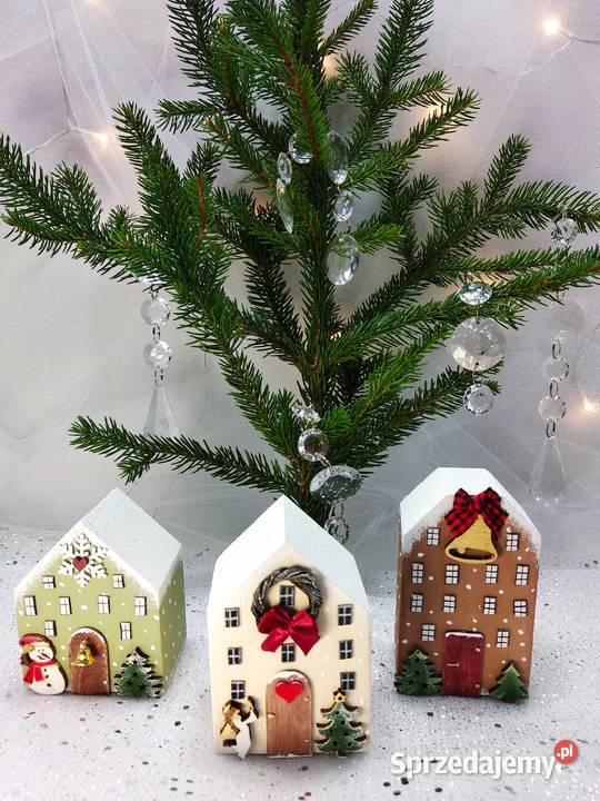 Bajkowe bożonarodzeniowe domki Ozdoba świąteczna wielokolorowy Boże Narodzenie Wrocław