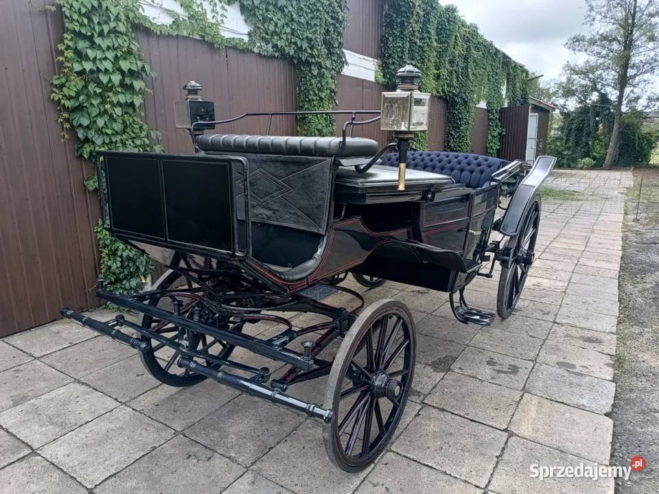 Glaslandauer Granatowy Lando Powóz Bryczka łódzkie Dobroń