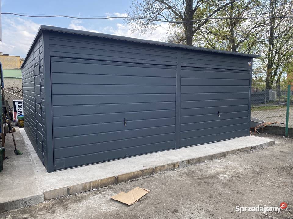 Grafitowy garaż blaszany 6x5 Producenta Promocja Olkusz