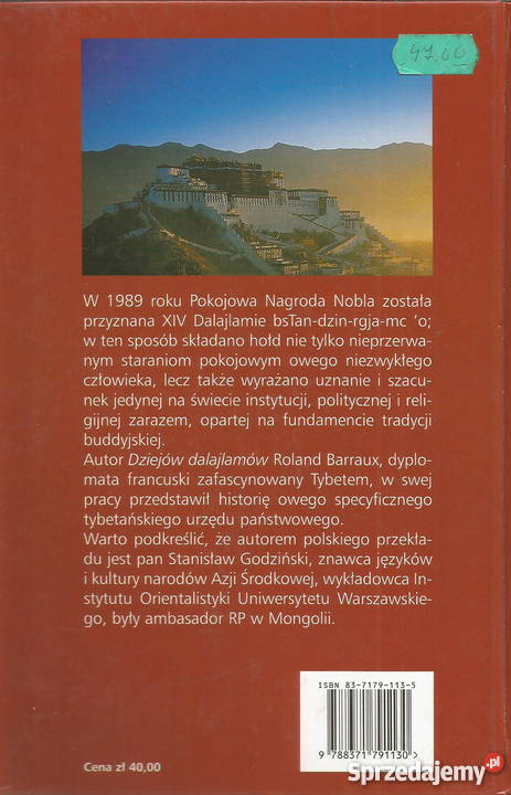 Dzieje Dalajlamów Roland Barraux Alfa Warszawa Kraków