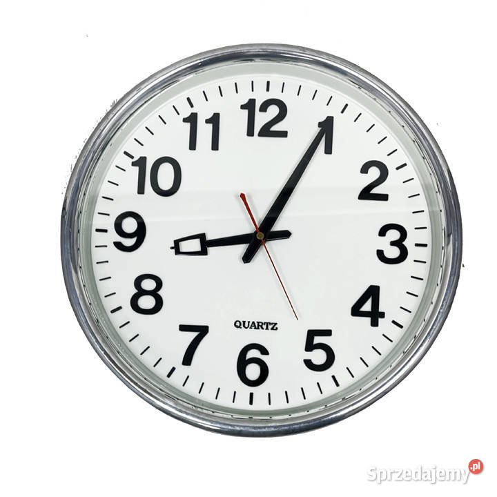 Klasyczny okrągły zegar ścienny quartz lata 90 Warszawa