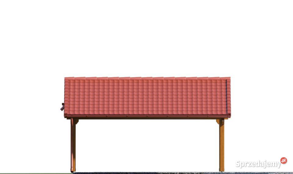 Drewniana dwustanowiskowa wiata garażowa Mrągowo