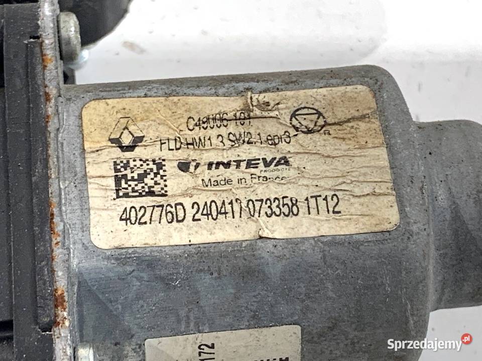 PODNOŚNIK SZYBY LEWY PRZÓD RENAULT MEGANE IV Motoryzacja