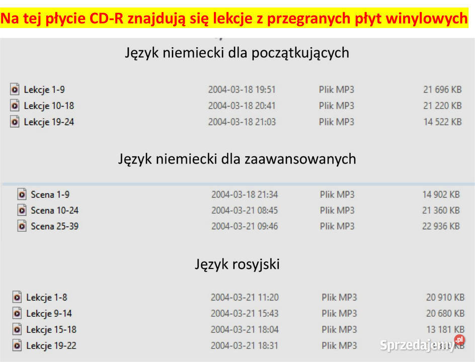 Język rosyjski na płytach