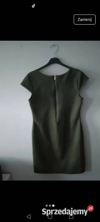Sukienka ołówkowa zielona krótkie rękawy 2YK sprzedam