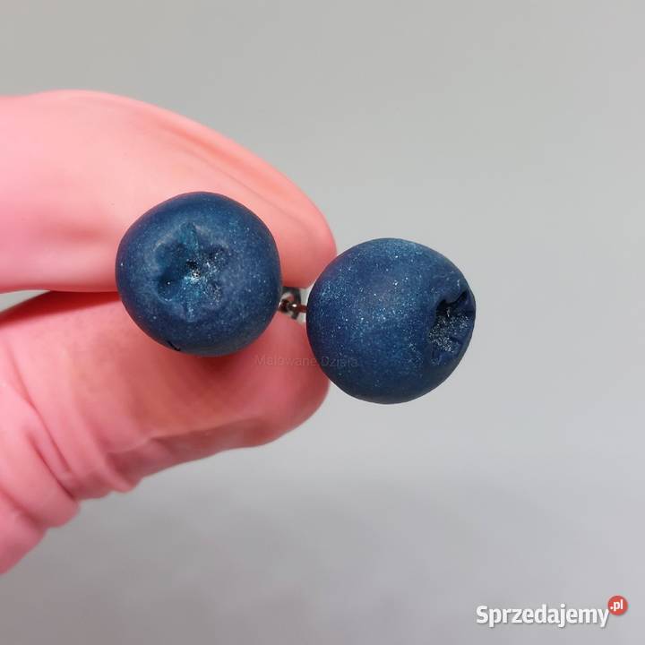 Kolczyki ręcznie robione borówki Lębork sprzedam