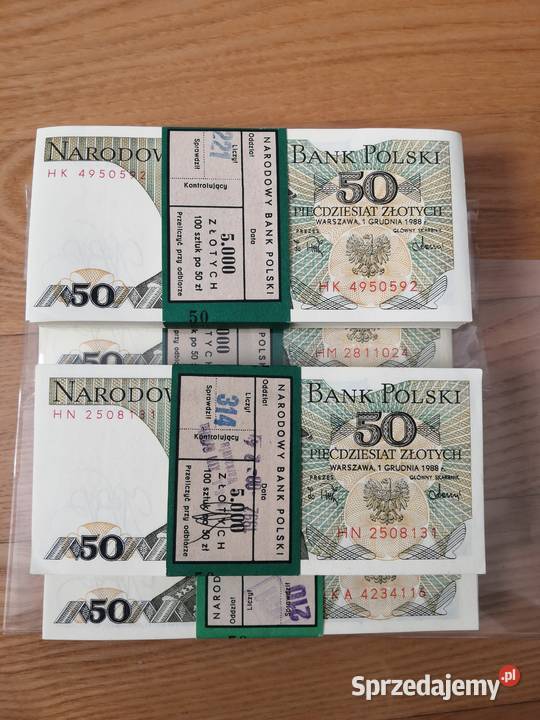 50 paczki bankowe PRL różne serie Lubartów sprzedam