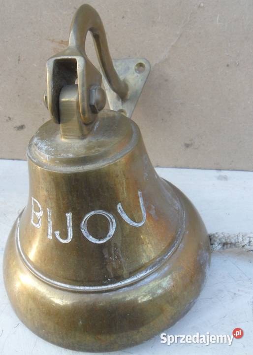 Stary dzwon morski ze statku BIJOU z uchwytem Żeglarstwo Warszawa