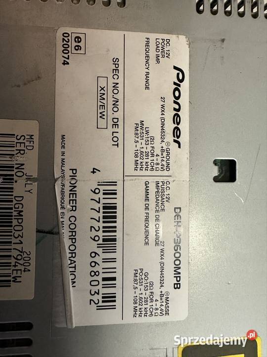 Pioneer DEHP3600MPB Elektronika Toruń