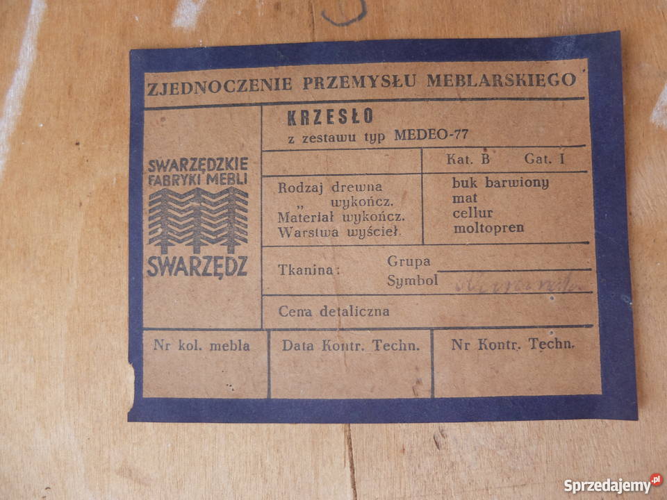 Komplet 3 krzeseł Medeo77 Swarzędz z epoki PRL Kościan