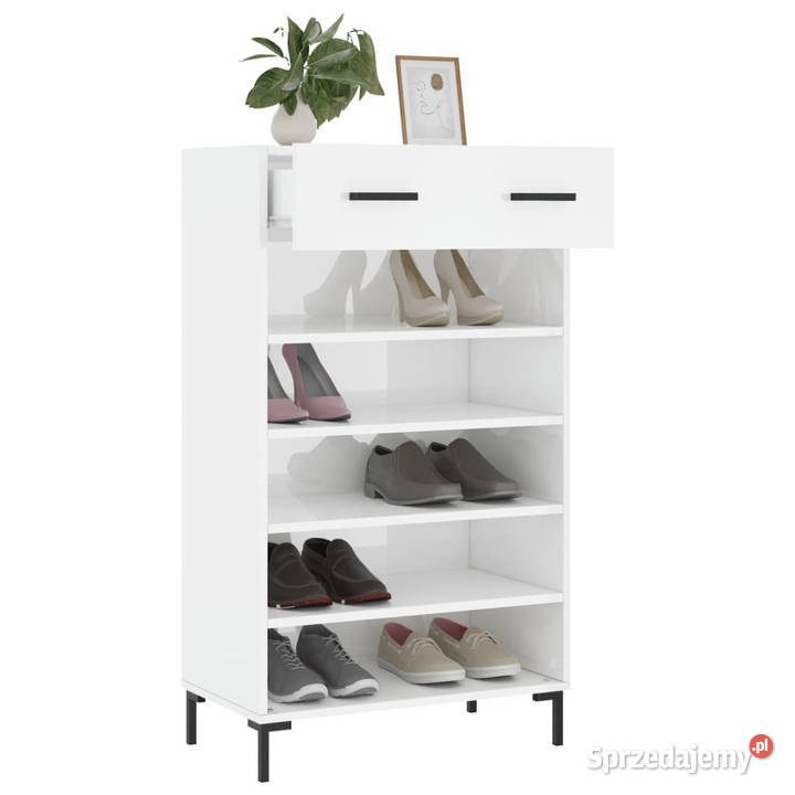 Szafka na buty wysoki połysk biała 60x35x105 mazowieckie