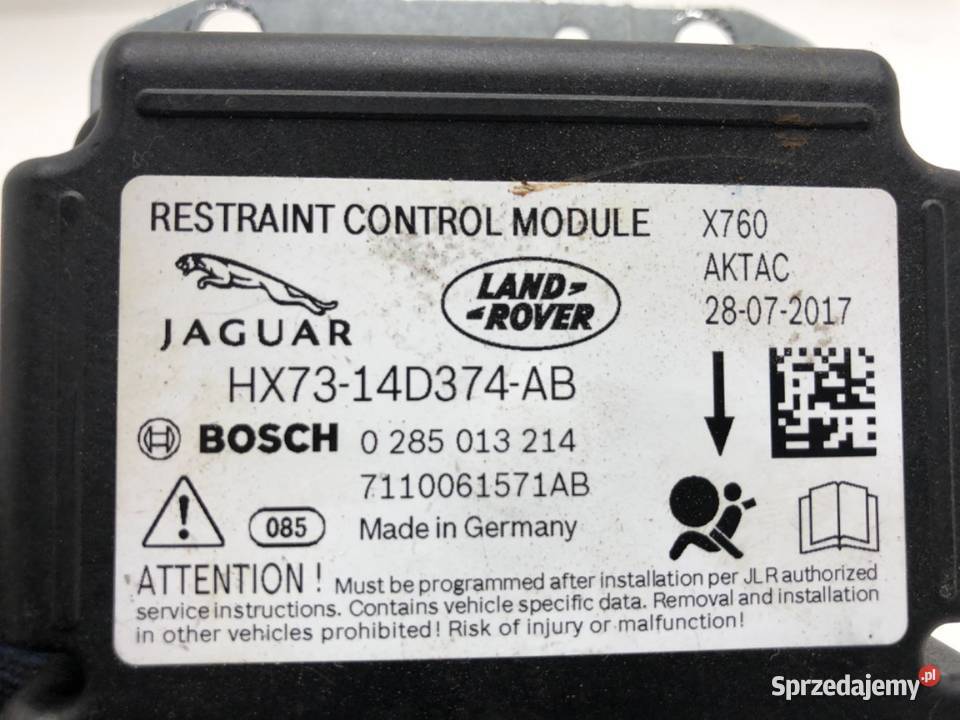SENSOR AIRBAG JAGUAR XF II HX7314D374AB CZUJNIK osobowe