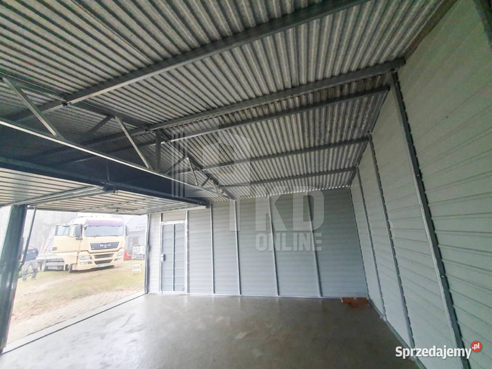 Garaż Blaszany 6x6 2x Brama uchylna