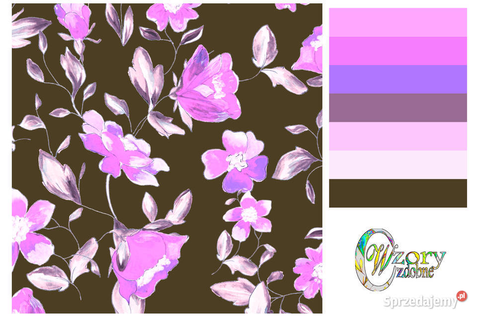 Tkanina z wydrukowanym wzorem Painted flowers Dla kobiet Poznań