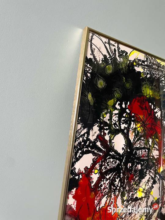 Nowoczesny obraz grafika w złotej ramie 45x65