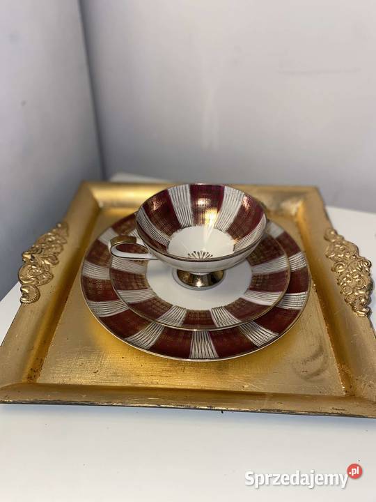 Trio śniadaniowe filiżanka porcelana bavaria Porcelana i szkło