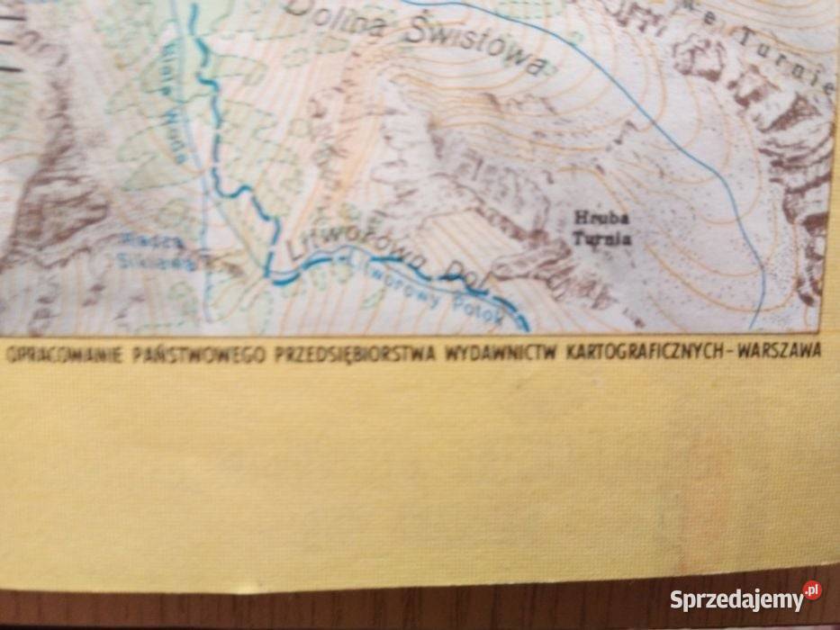 Mapa turystyczna Tatrzańskiego Parku Narodowego Mapy i przewodniki Dąbrowa Górnicza