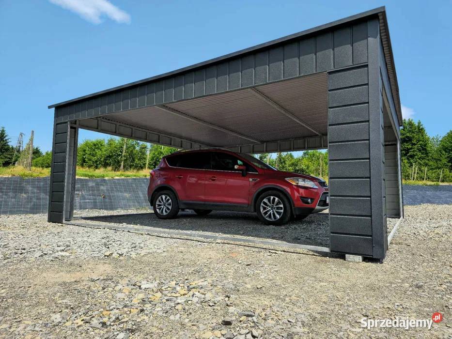 ŁADNY CARPORTZadaszenie na pojazd Schowek blacha