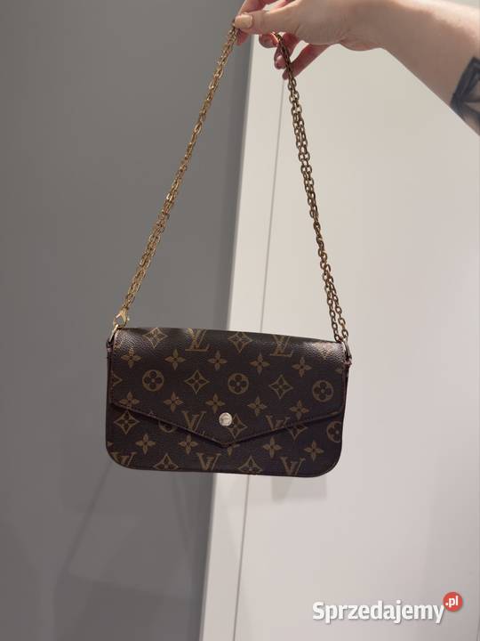 Mała brązowa torebka na złotym łańcuszku Na ramię  Katowice