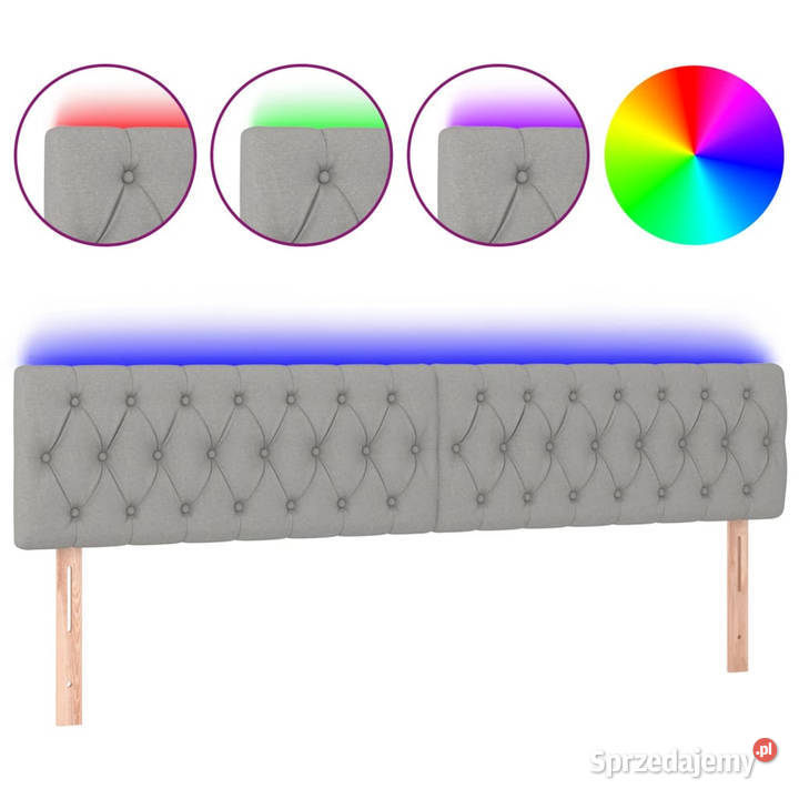 Zagłówek do łóżka z LED jasnoszary 180x7x7888 Warszawa