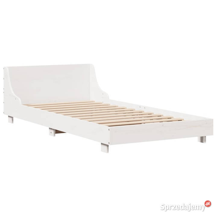 Rama łóżka bez materaca biała lite drewno 78cm mazowieckie Warszawa