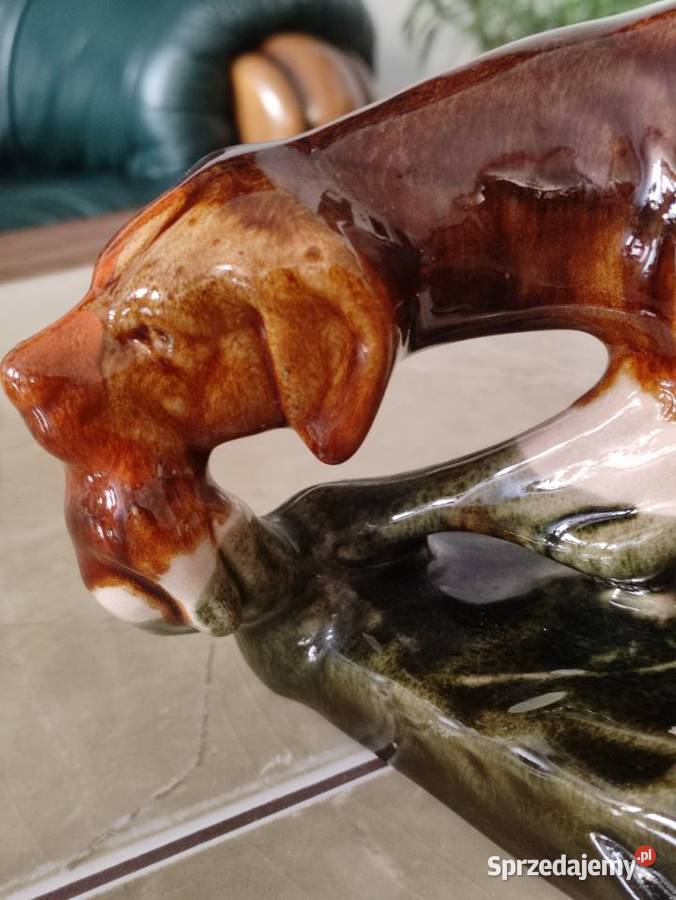 Pies myśliwski ceramika Wasilkowska ZSRR lata 60 Janów Lubelski sprzedam