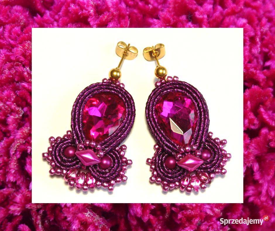 KOLCZYKI Z KRYSZTAŁKIEM różowe SUTASZ sprzedam