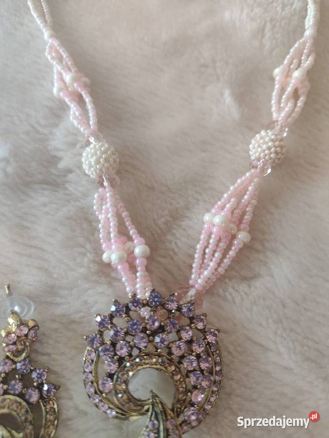 Zestaw biżuterii Naszyjnik Kolczyki perełka sprzedam