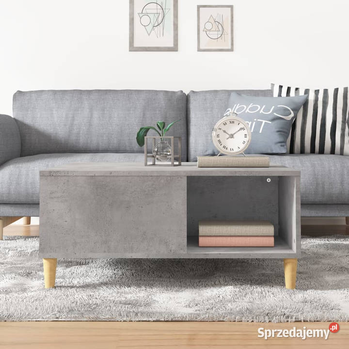 Stolik kawowy szarość betonu 80x80x365 WM821096 Warszawa
