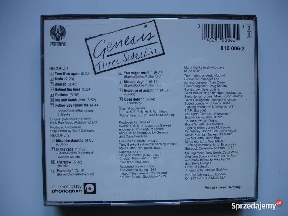 GENESIS Three Sides LIVE 2xCD CD Zielona Góra