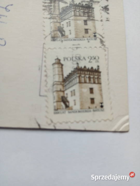 Pocztówka z Opola z lat 80tych 2 znaczki Dąbrowa Górnicza