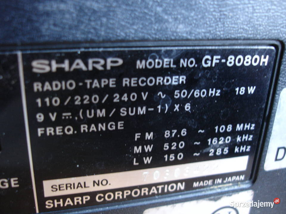 Radiomagnetofon SHARP GF8080