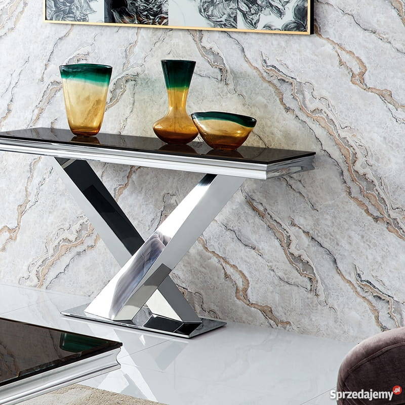 Konsola glamour Cameron 140x40x75 blat kamienny Warszawa