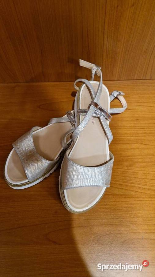 Sandały srebrny kolor 39 wizytowe stan buty Lublin