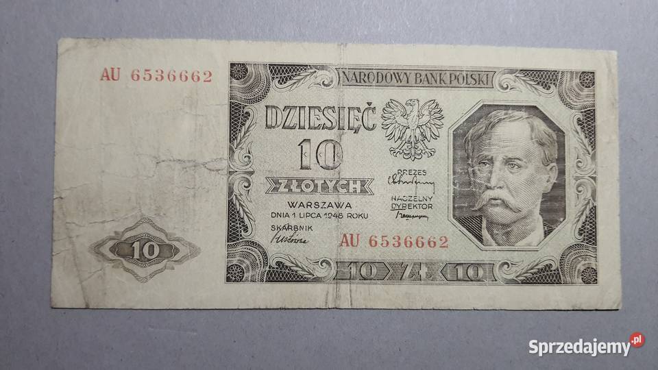 10 złotych 1948 s AU mazowieckie Warszawa